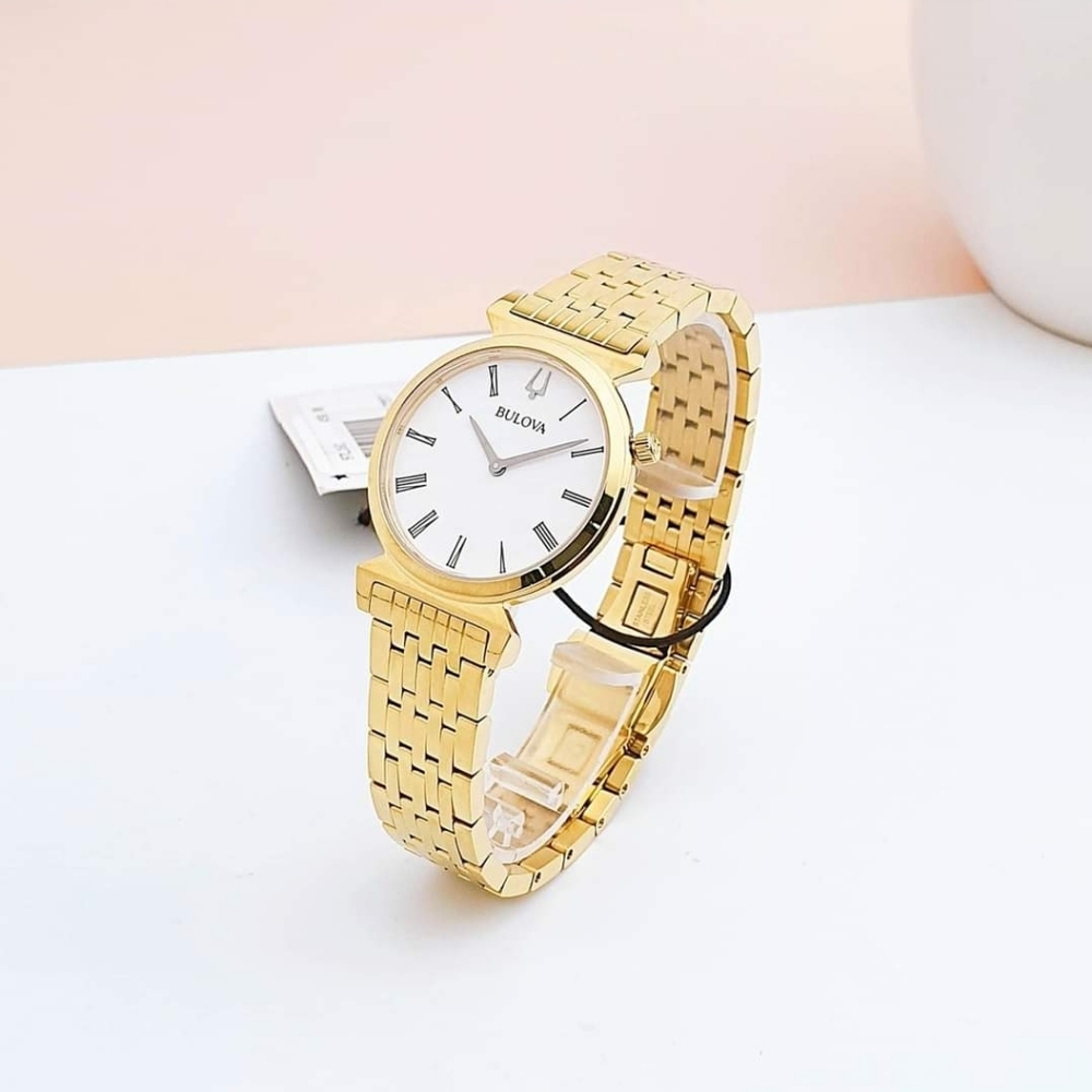 ***BRAND NEW*** Bulova Regetta White Dial Gold Tone Steel Women's Watch - Picture 5 of 10